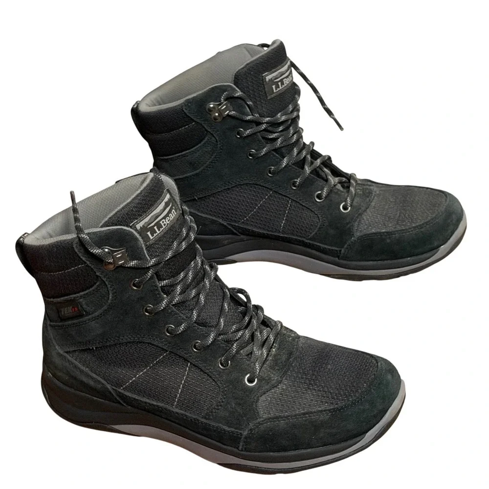 LL Bean Trail Tek 2.5 Mid Insulated Hiking Boots Mens 9 Black Trail Waterproof
